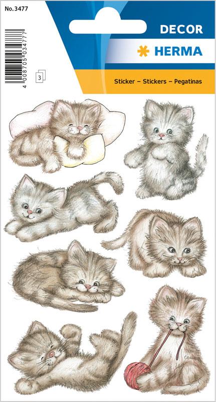 Droll kitten paper stickers